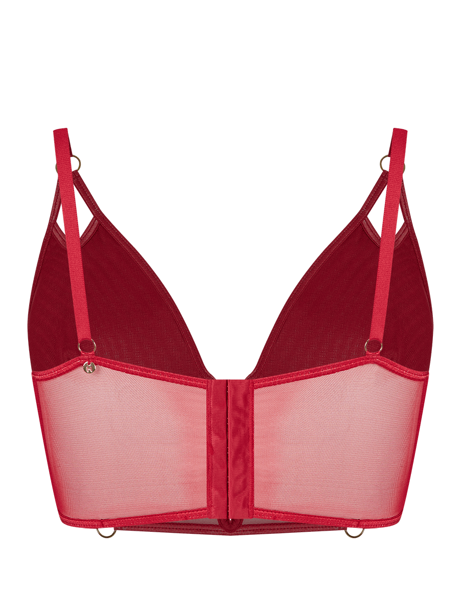 Sutiã Mini Corselet Em Tule Vermelho Zaire — foto 2