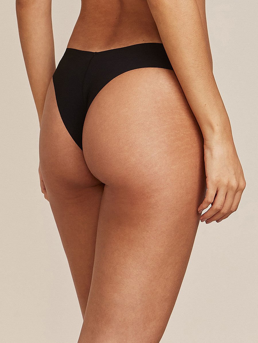 Calcinha Biquíni Em Microfibra Nude Preto — foto 2