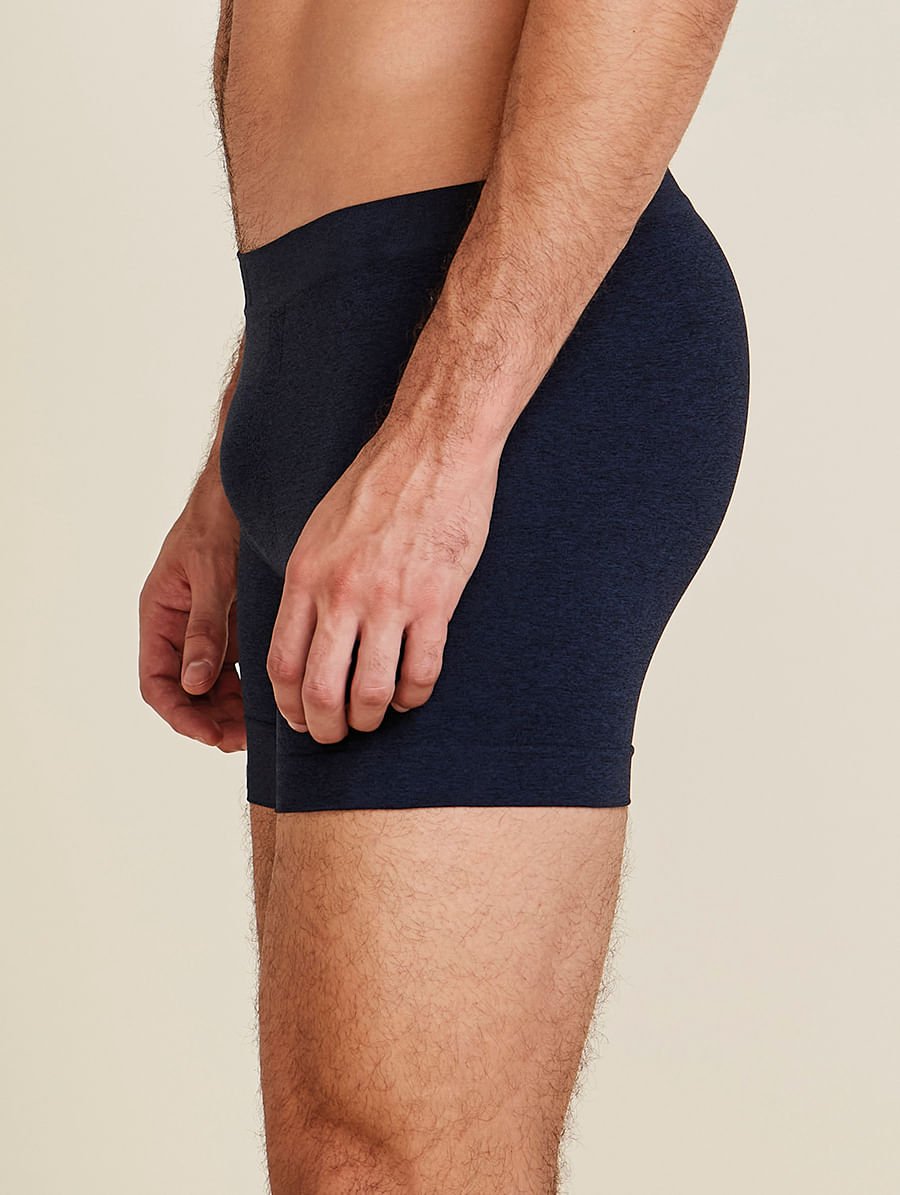 Cueca Boxer Mescla Em Microfibra Blend Azul Marinho Mescla — foto 3