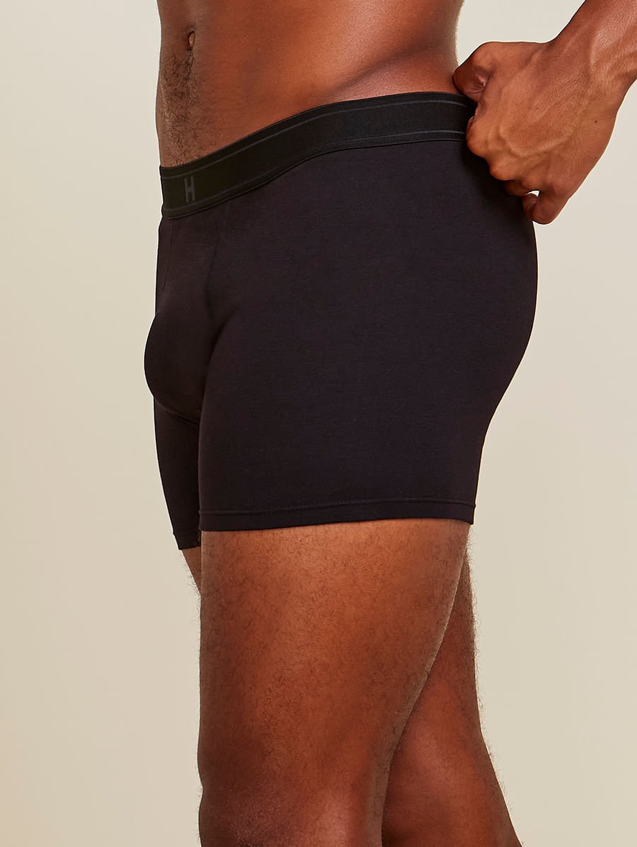 Cueca Boxer Em Algodão Preto — foto 3