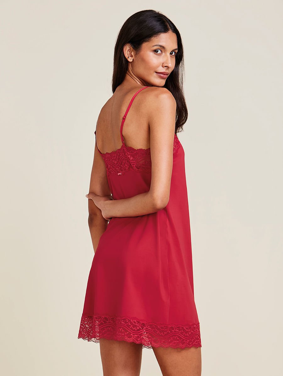 Camisola Alças Finas Em Renda E Microfibra Love Stories Vermelho Zaire — foto 2