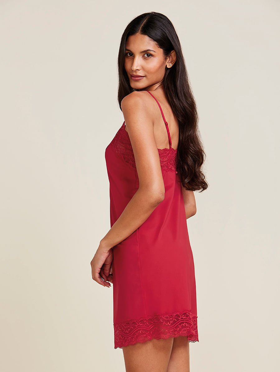 Camisola Alças Finas Em Renda E Microfibra Love Stories Vermelho Zaire — foto 3