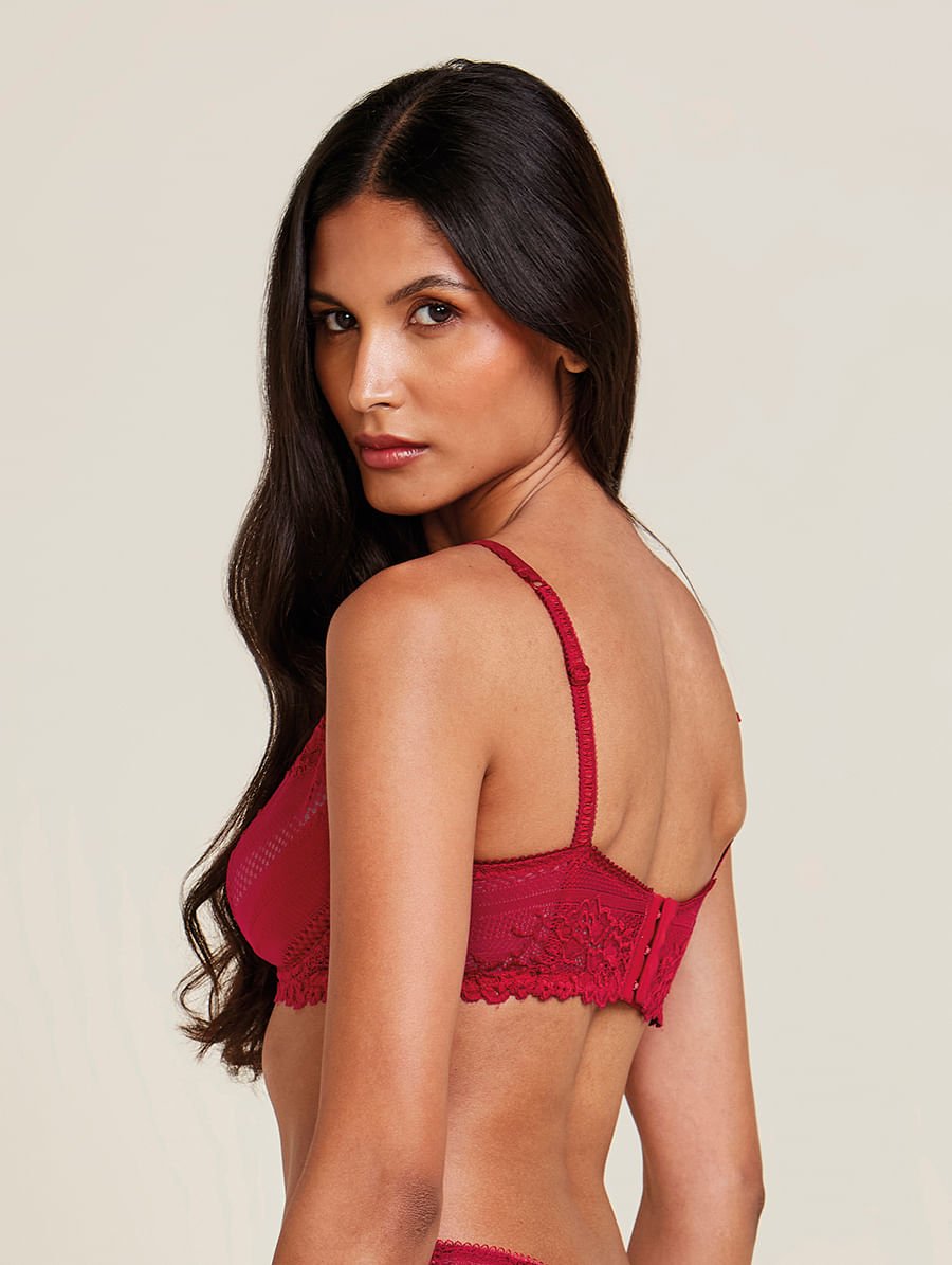 Sutiã Triângulo Com Aro Em Renda Vermelho Zaire — foto 2