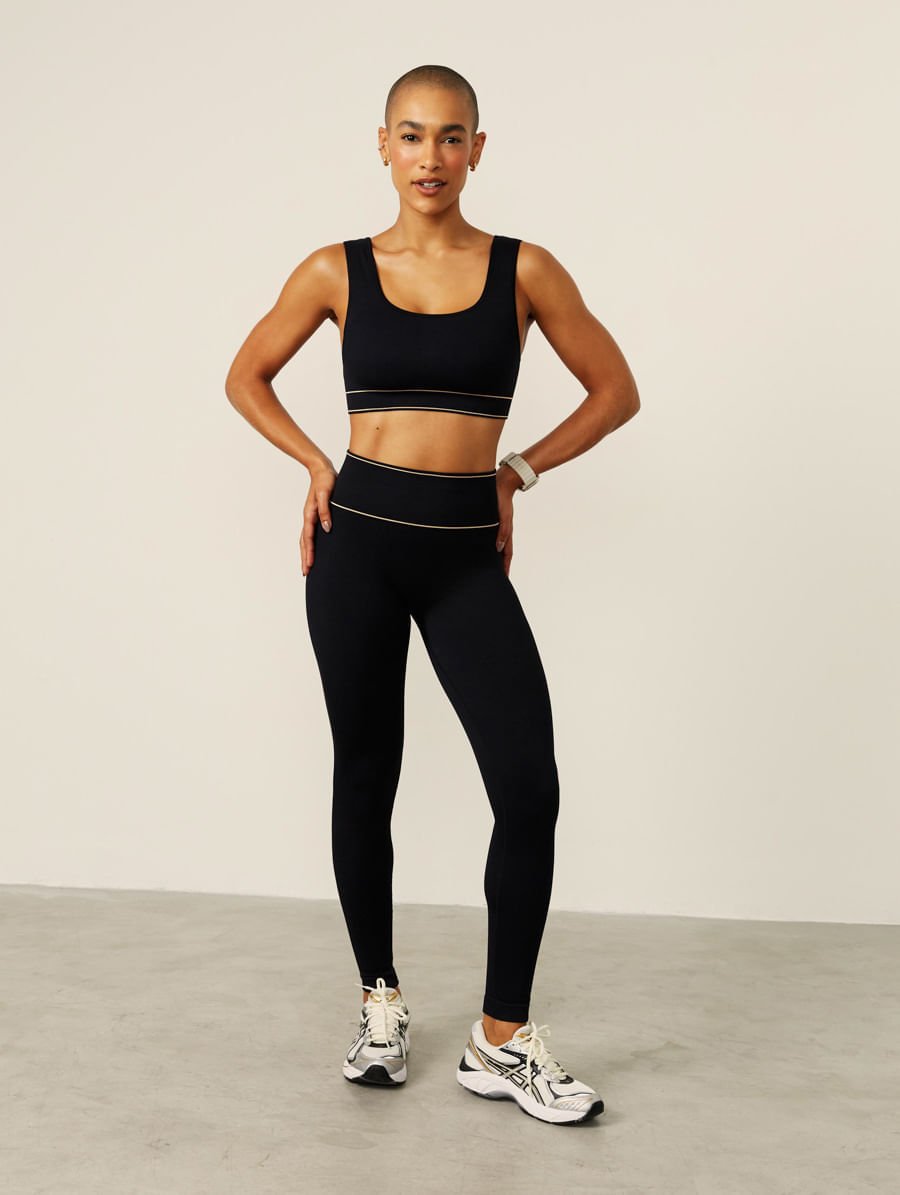 Calça Legging Cós Alto Sem Costura Preto — foto 1