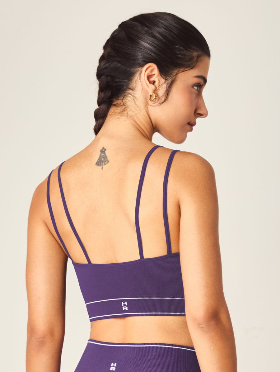 Top Alças Finas E Duplas Sem Costura Roxo Safira — foto 2