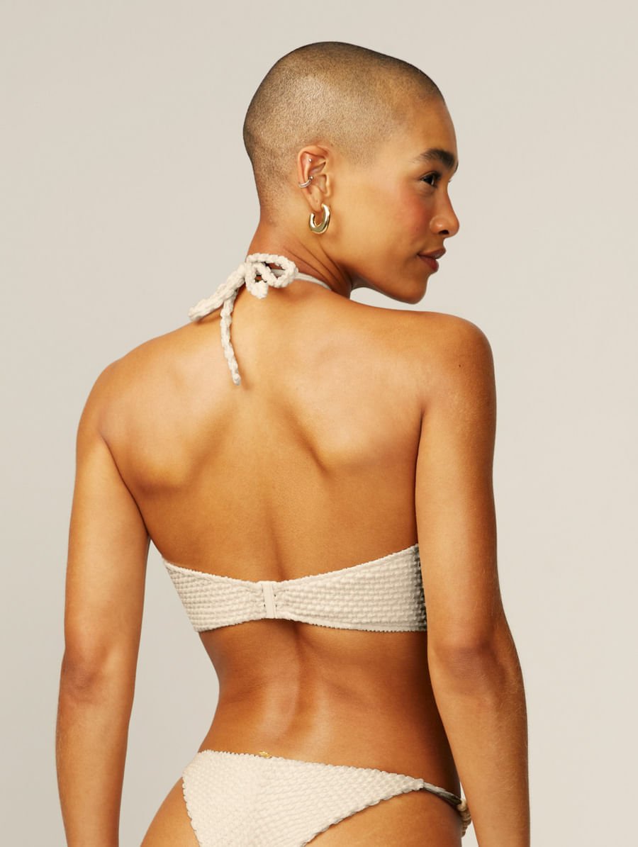 Top Biquíni Bustiê Com Aviamentos Off White Vanilla — foto 2