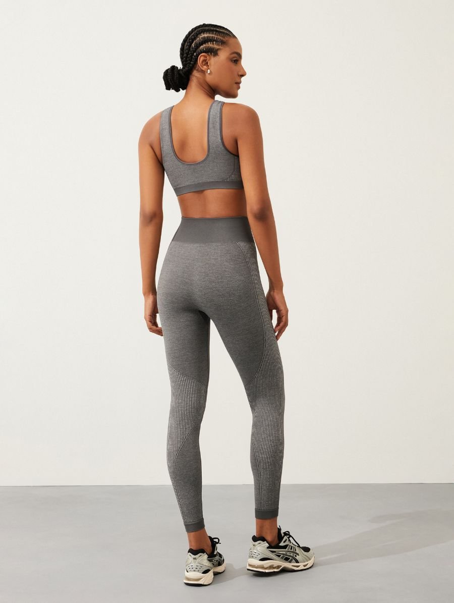 Calça Legging Texturizada Sem Costura Cinza Mescla Medio — foto 2