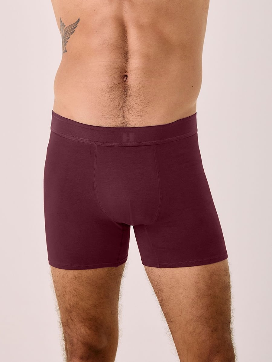 Cueca Boxer Em Algodão Vinho Do Porto — foto 1