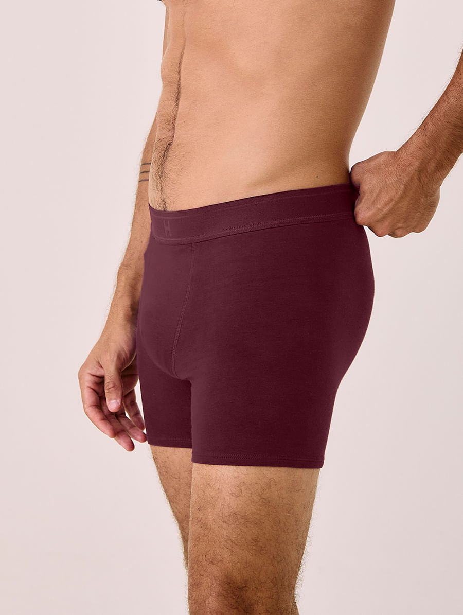 Cueca Boxer Em Algodão Vinho Do Porto — foto 3
