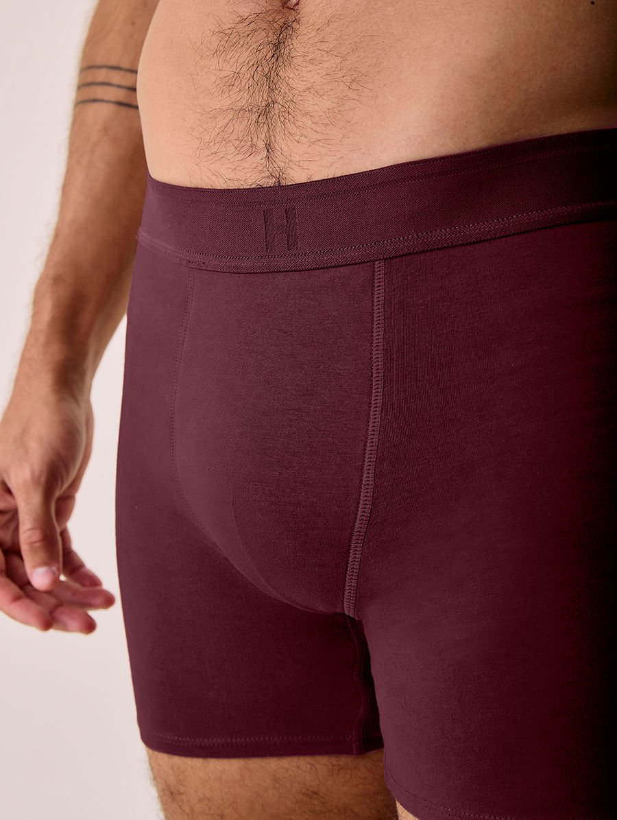 Cueca Boxer Em Algodão Vinho Do Porto — foto 4