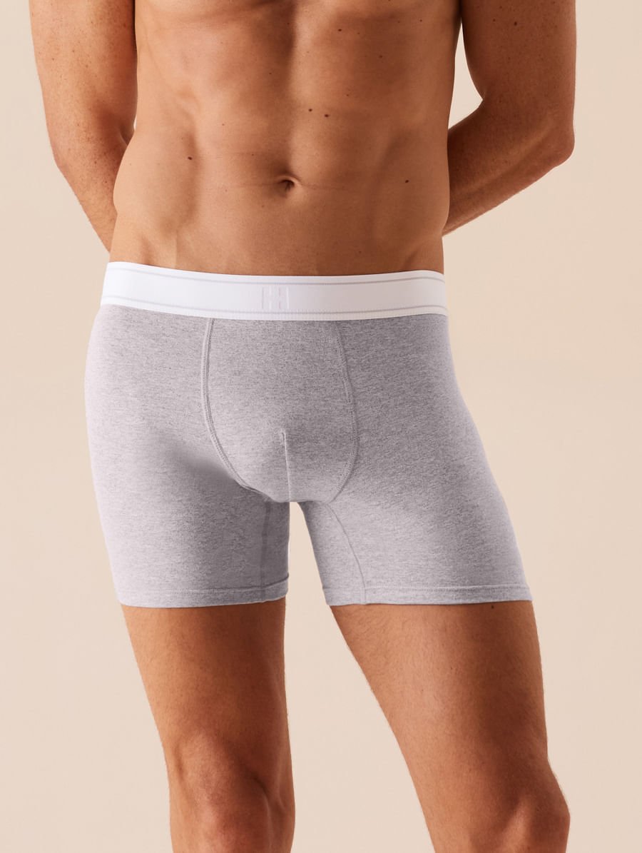 Cueca Boxer Em Algodão Cinza Mescla — foto 1
