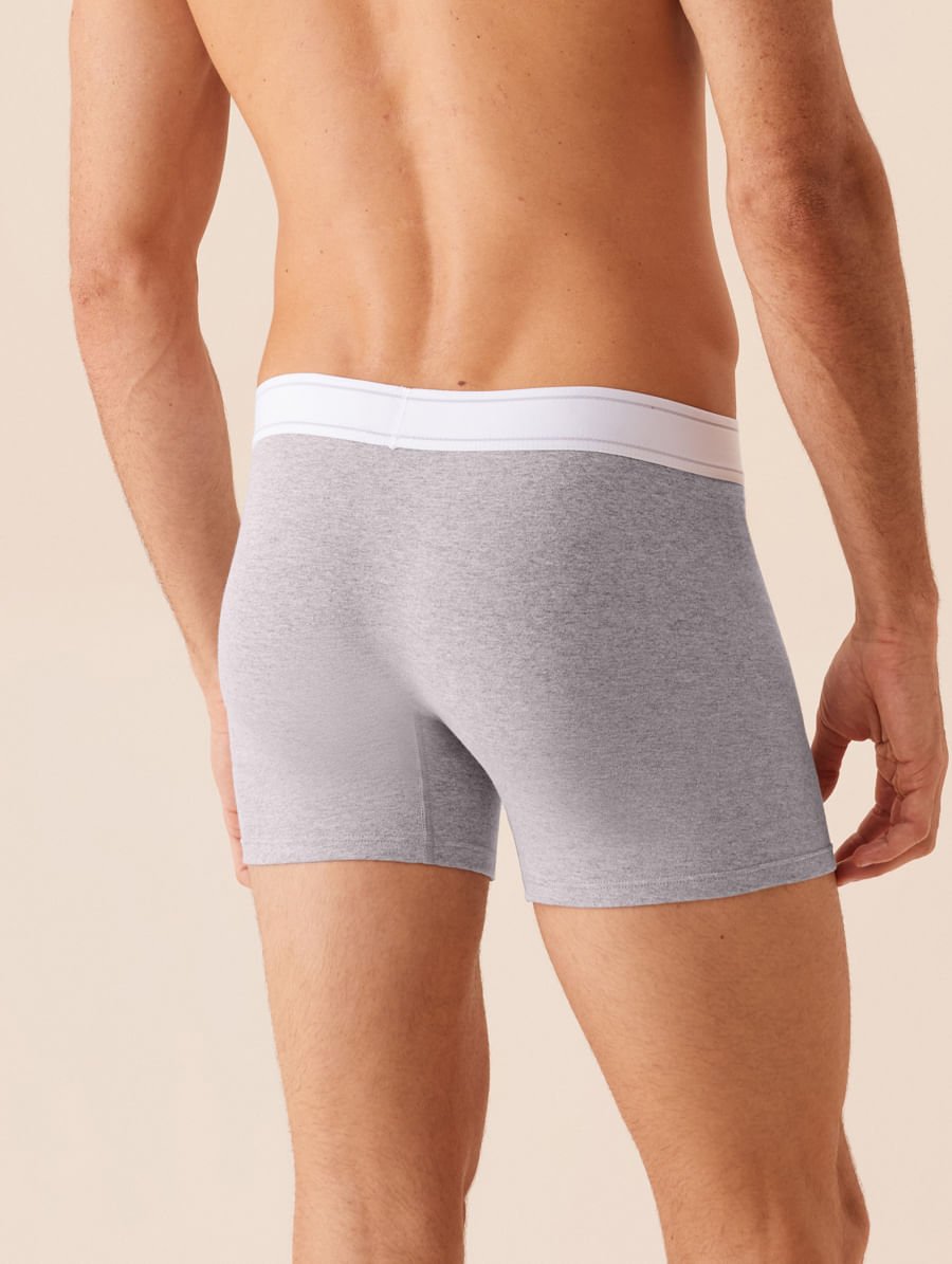 Cueca Boxer Em Algodão Cinza Mescla — foto 2