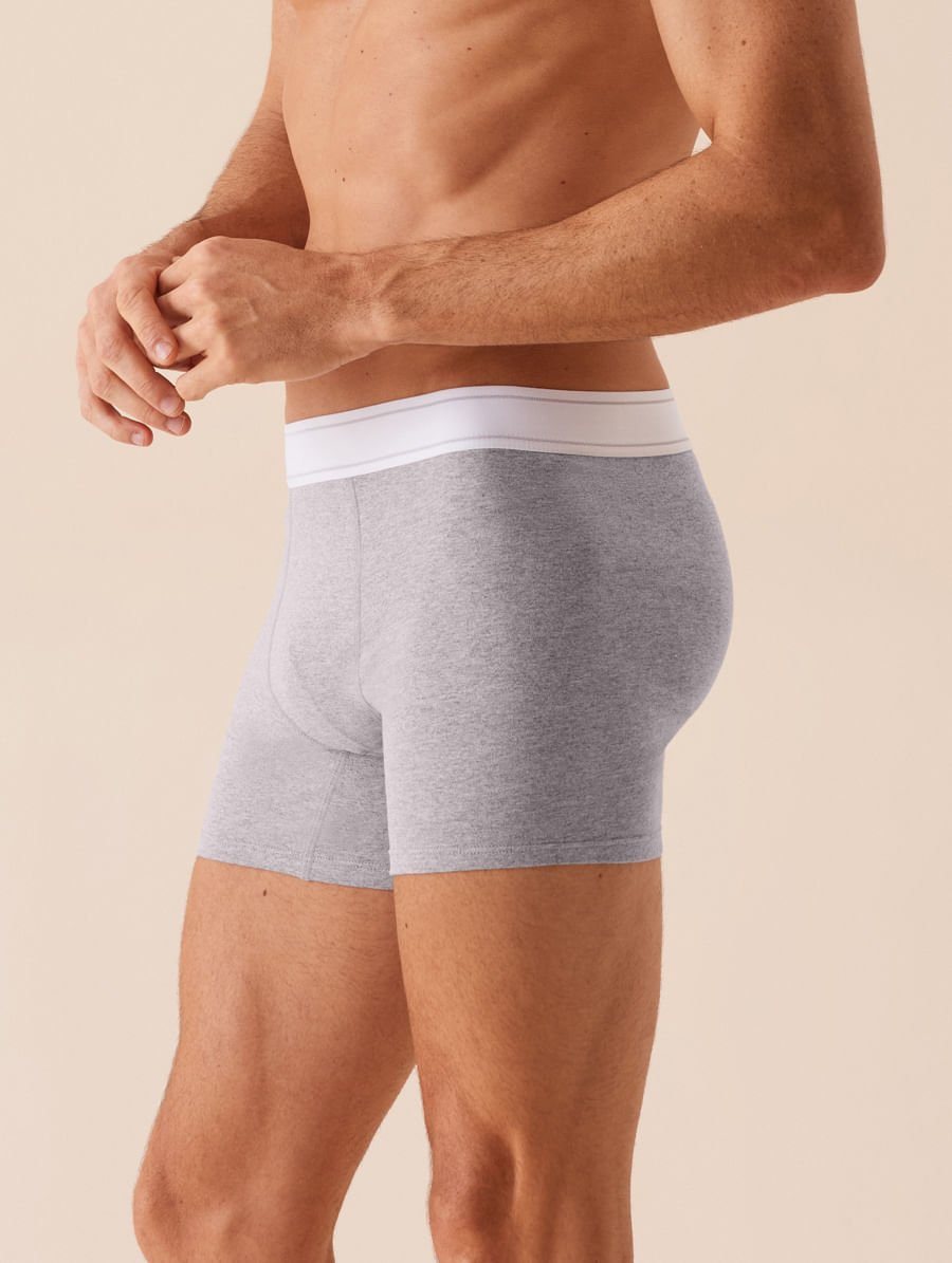 Cueca Boxer Em Algodão Cinza Mescla — foto 3