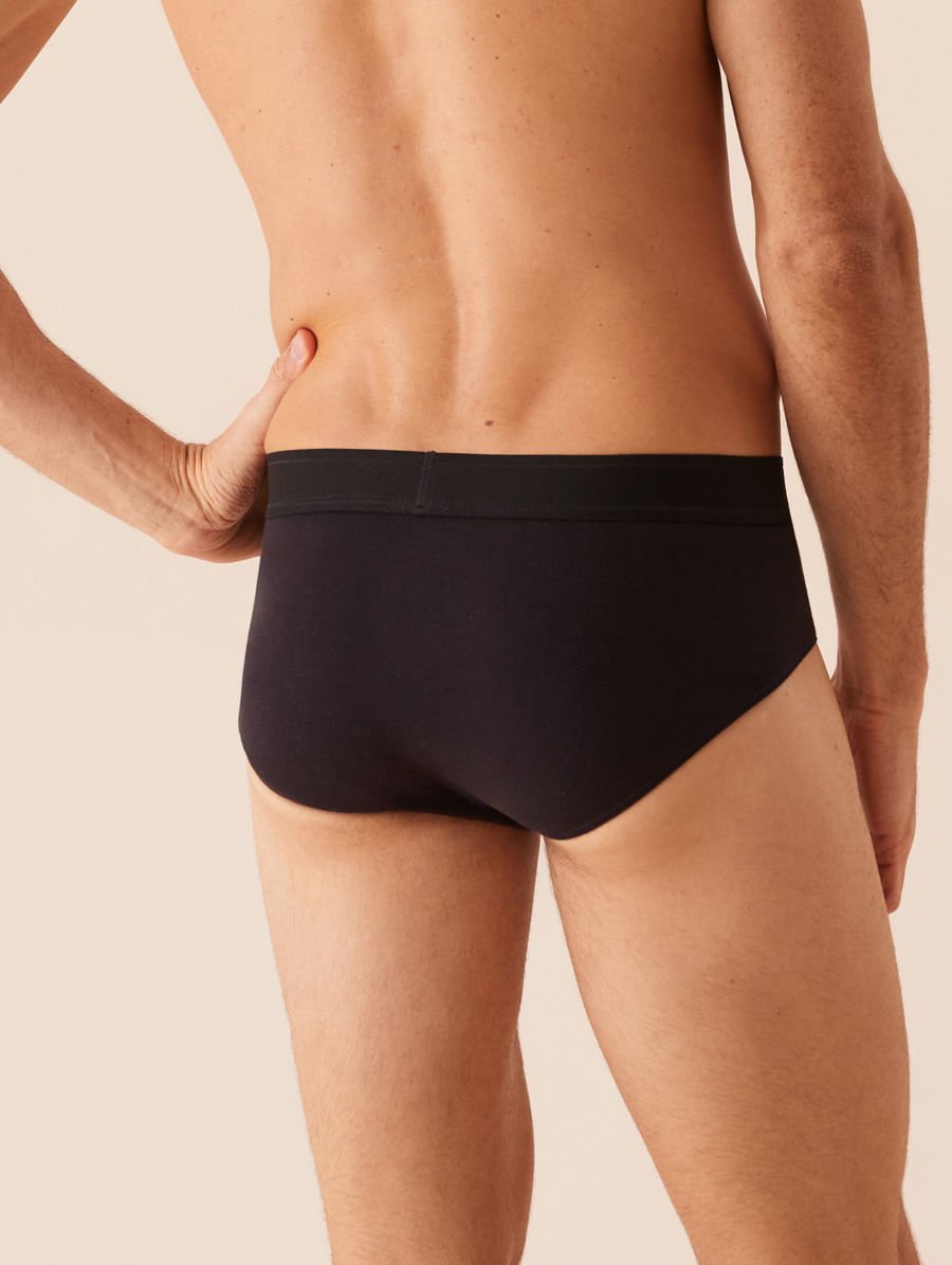 Cueca Slip Em Algodão Preto — foto 2