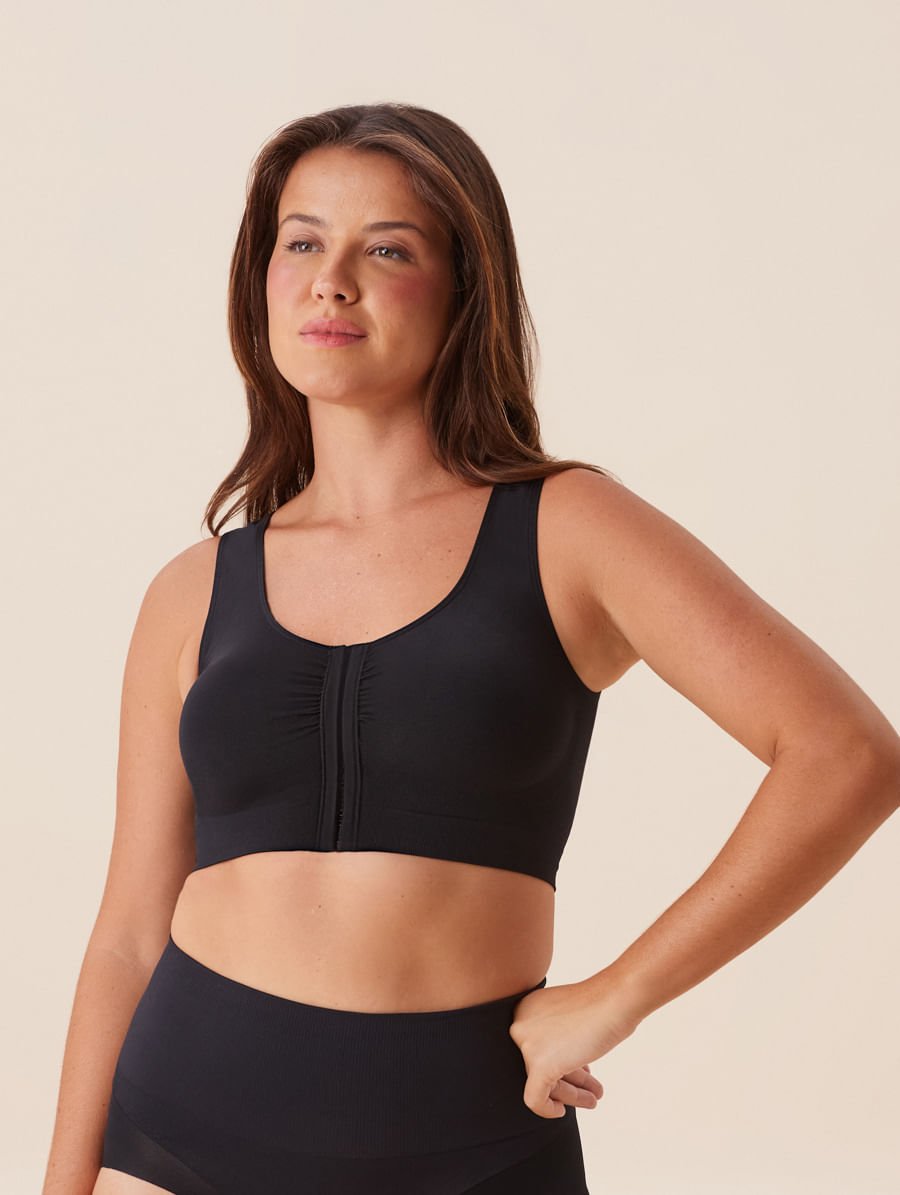 Sutiã Regata Fecho Frontal Fit Shape Preto — foto 1