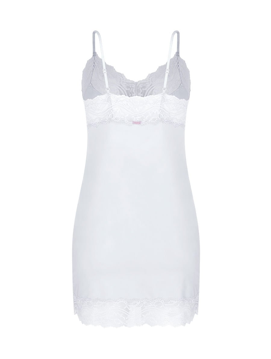 Camisola Alças Finas Em Renda E Microfibra Love Stories Branco — foto 5