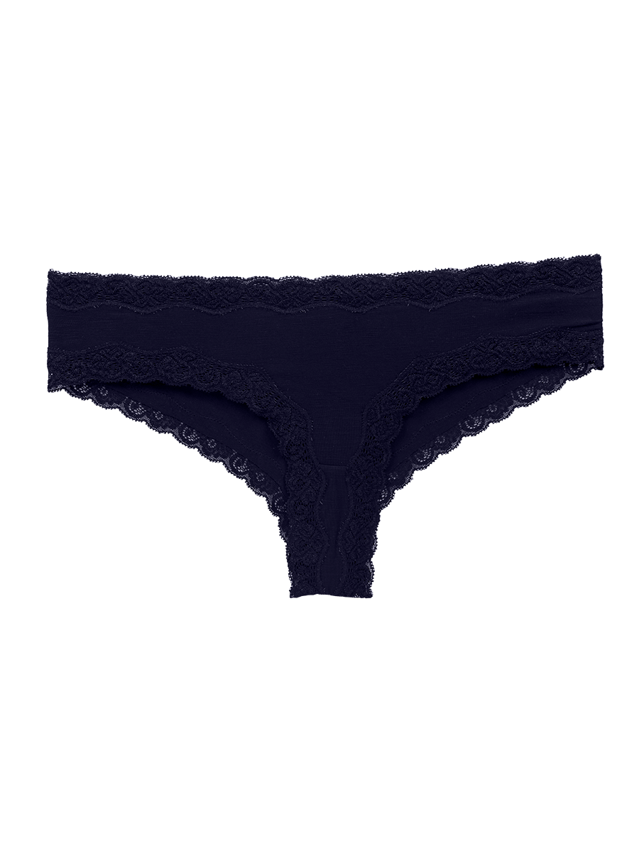 Calcinha Tanga Brasileira Em Modal E Detalhe Em Renda Preto — foto 4