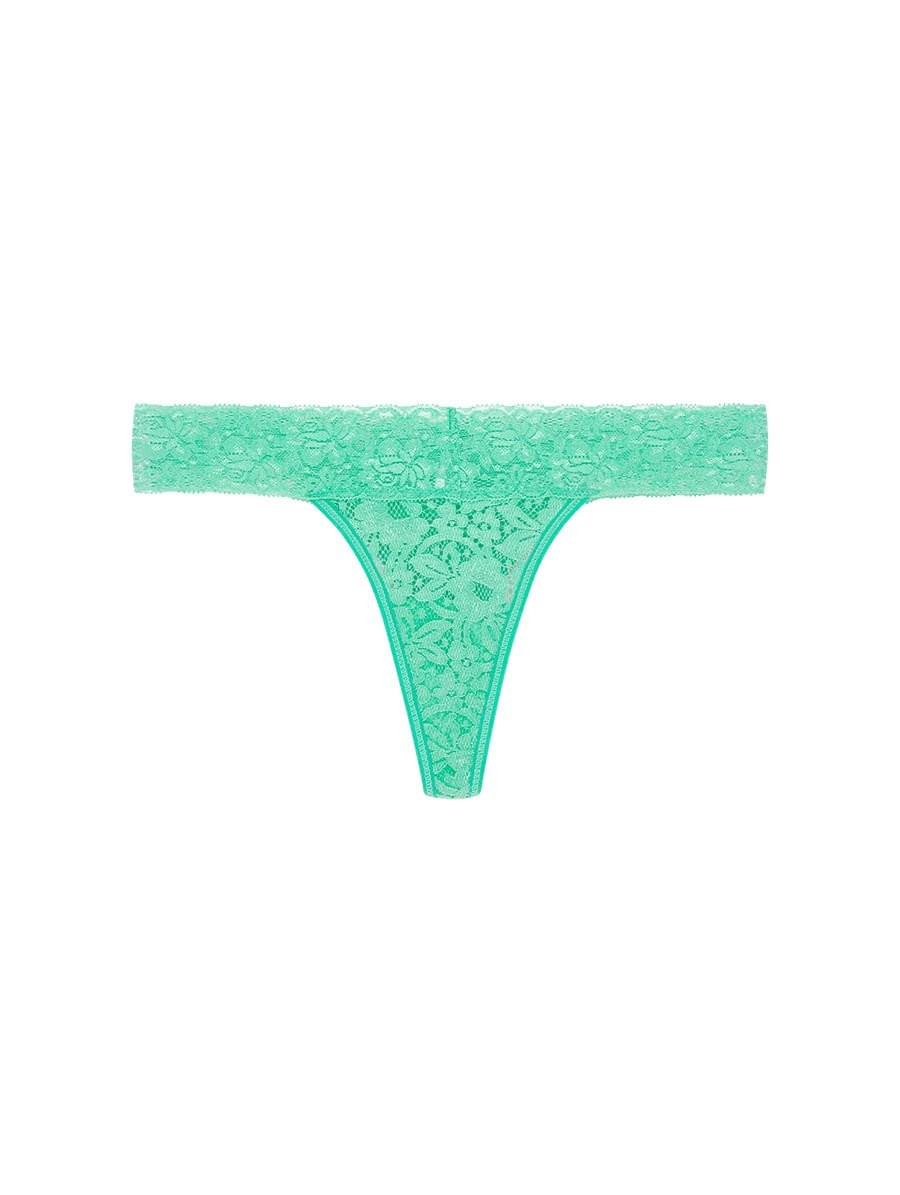 Calcinha Fio Dental Em Renda Verde Suave — foto 1