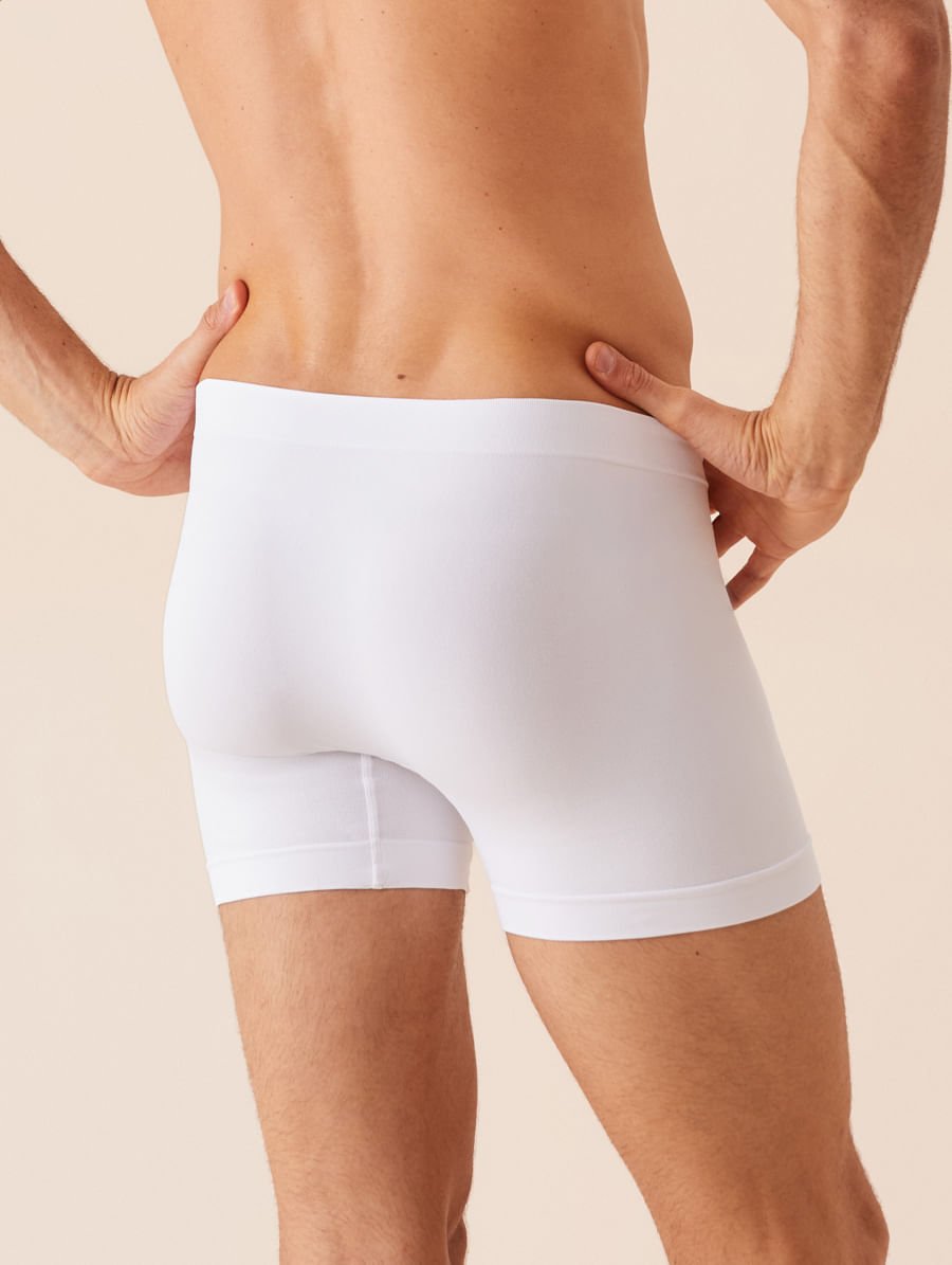 Cueca Boxer Sem Costura Em Microfibra Light Branco — foto 2