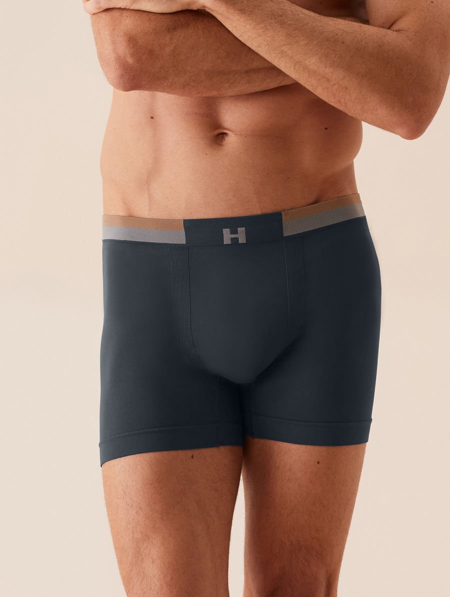 Cueca Boxer Block Em Microfibra Light Cinza Dark — foto 1