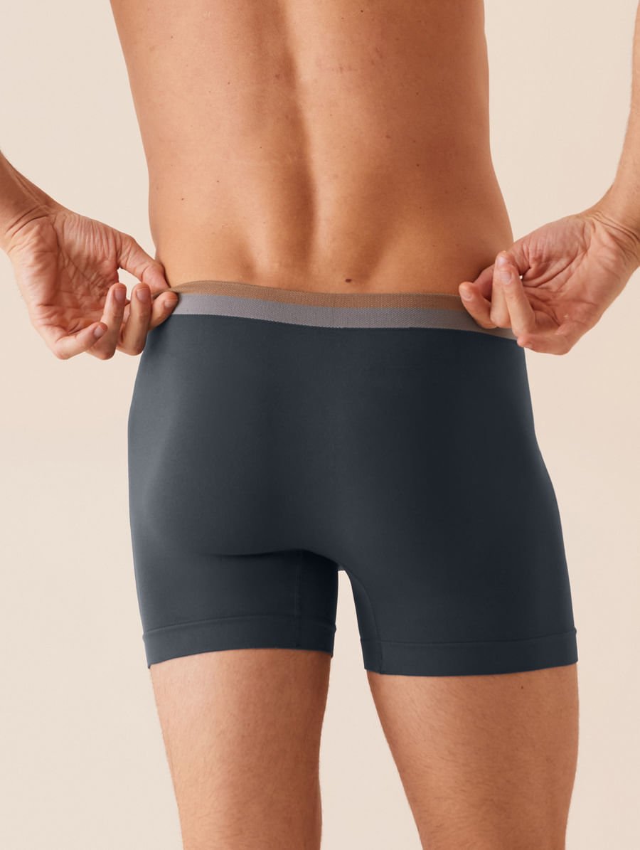Cueca Boxer Block Em Microfibra Light Cinza Dark — foto 2