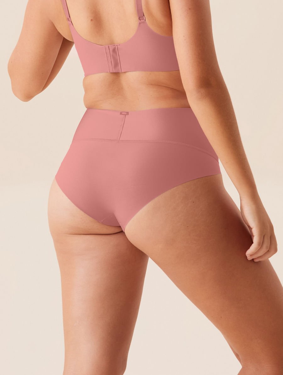 Calcinha Cintura Alta Invisível Em Microfibra Rosa Collant — foto 5