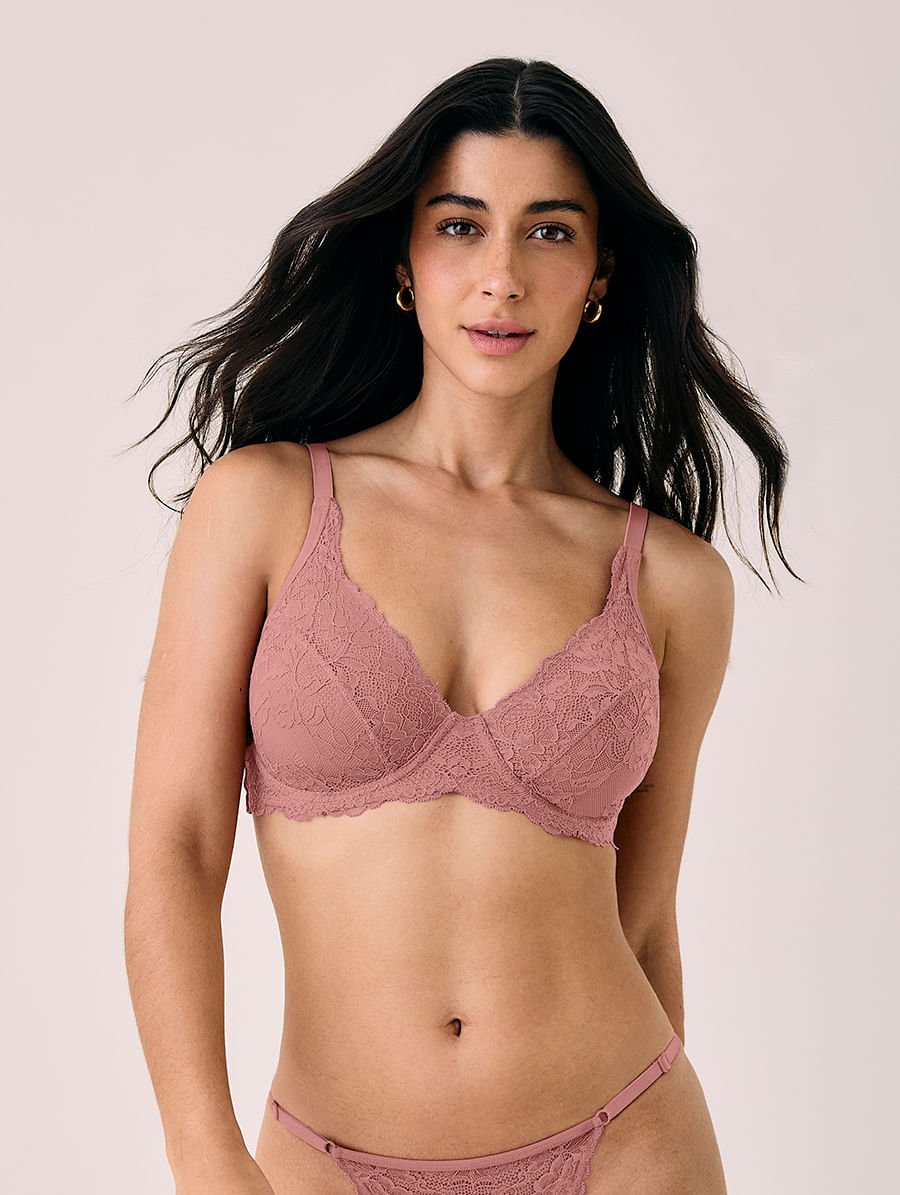 Sutiã Meia-taça Sustentação Em Renda E Microfibra Na Sua Medida - Taça Rosa Collant — foto 1