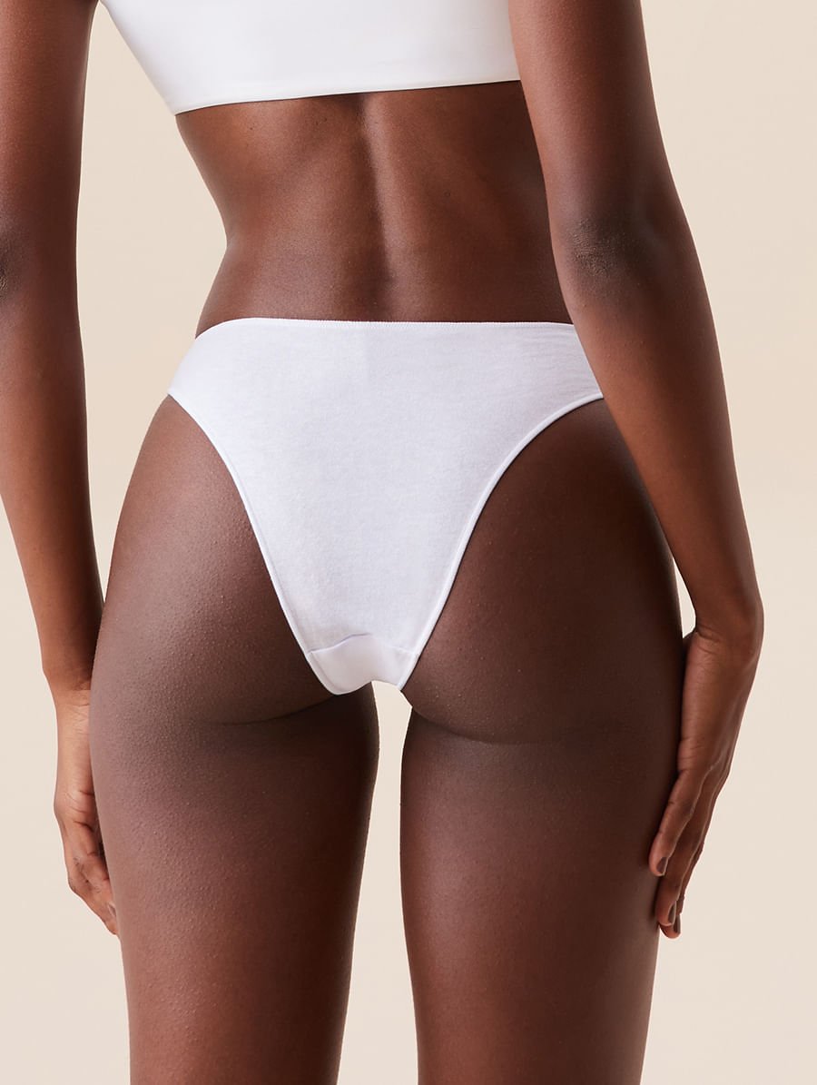 Calcinha Biquíni Em Algodão Branco — foto 2
