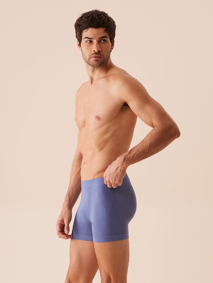 Cueca Boxer Em Microfibra Light Azul Jeans — foto 3