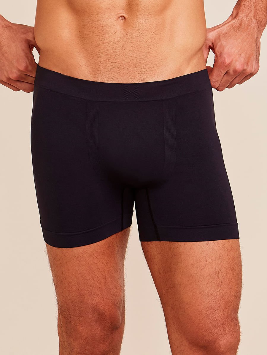 Kit Com 3 Cuecas Boxer Sem Costura Light Preto/azul Cedro — foto 2