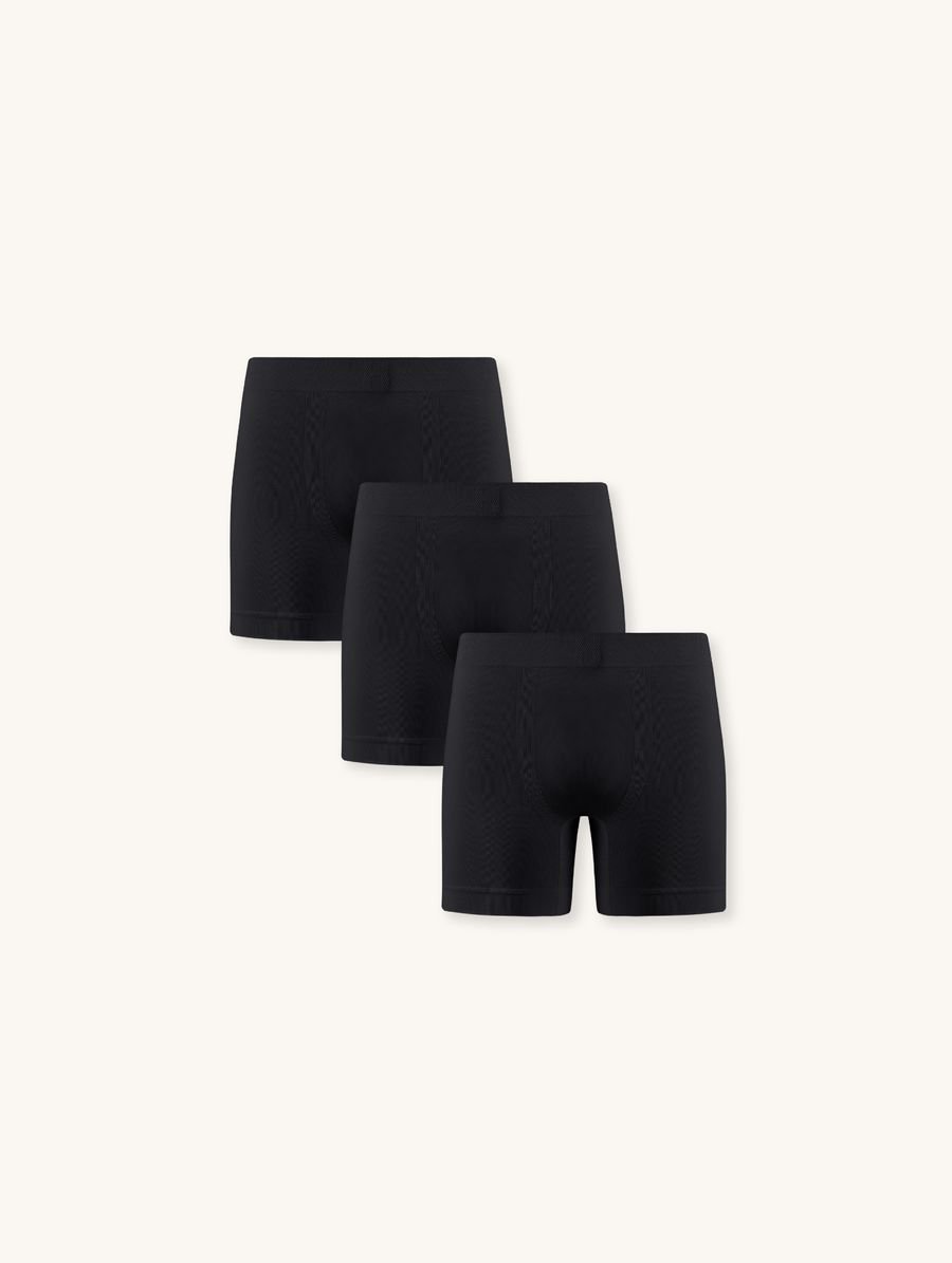 Kit Com 3 Cuecas Boxer Sem Costura Light Preto — foto 1