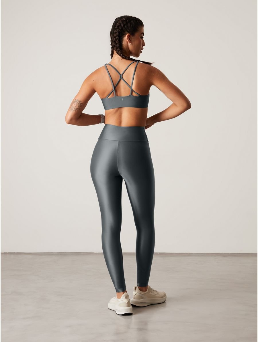 Calça Legging Básica Cós Alto Cinza Misti — foto 2
