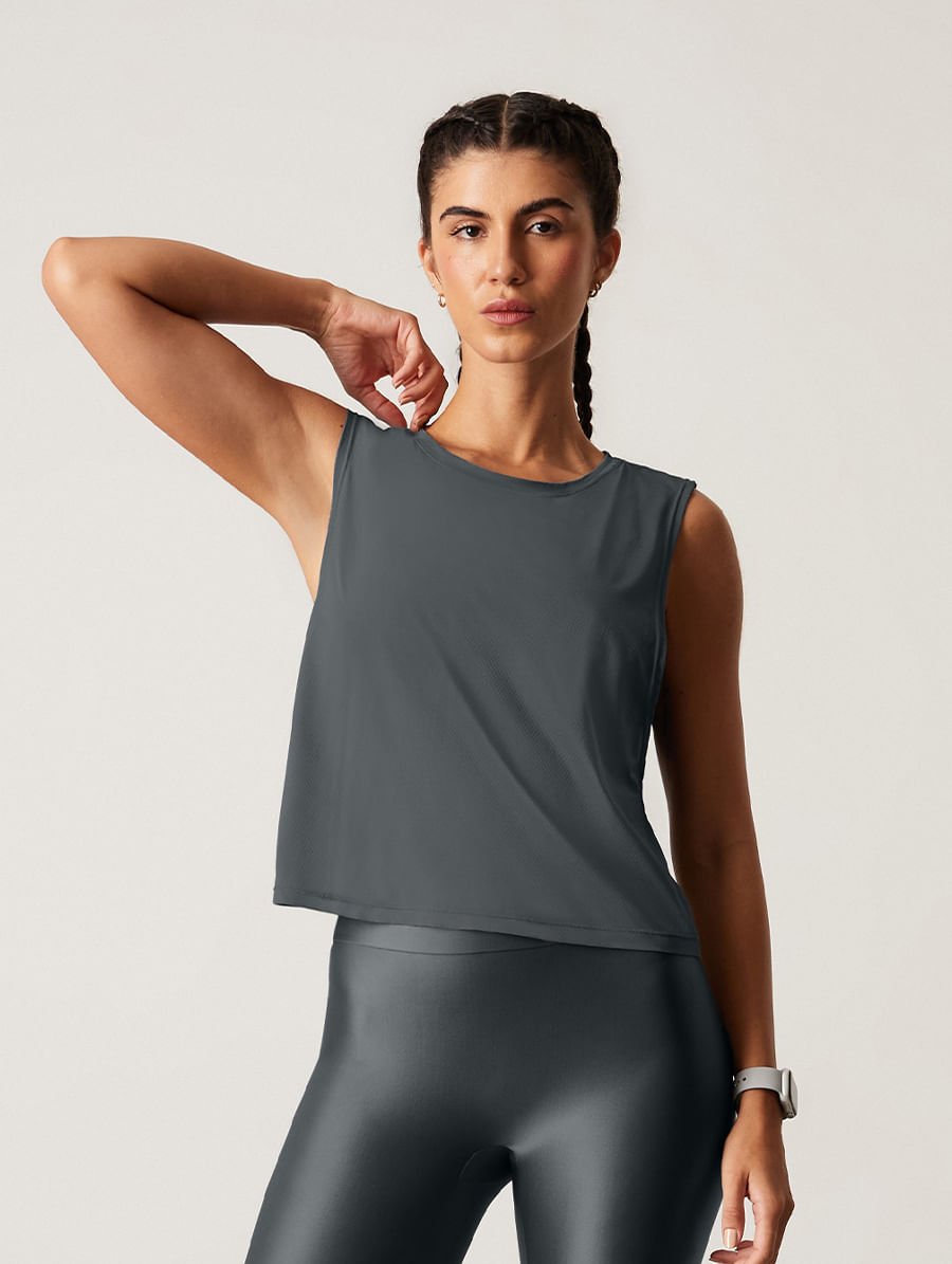 Regata Cropped Cinza Misti — foto 1