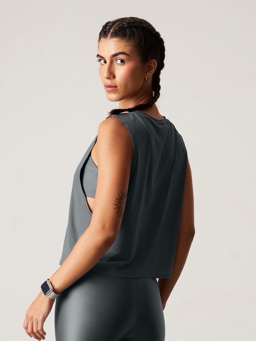 Regata Cropped Cinza Misti — foto 3
