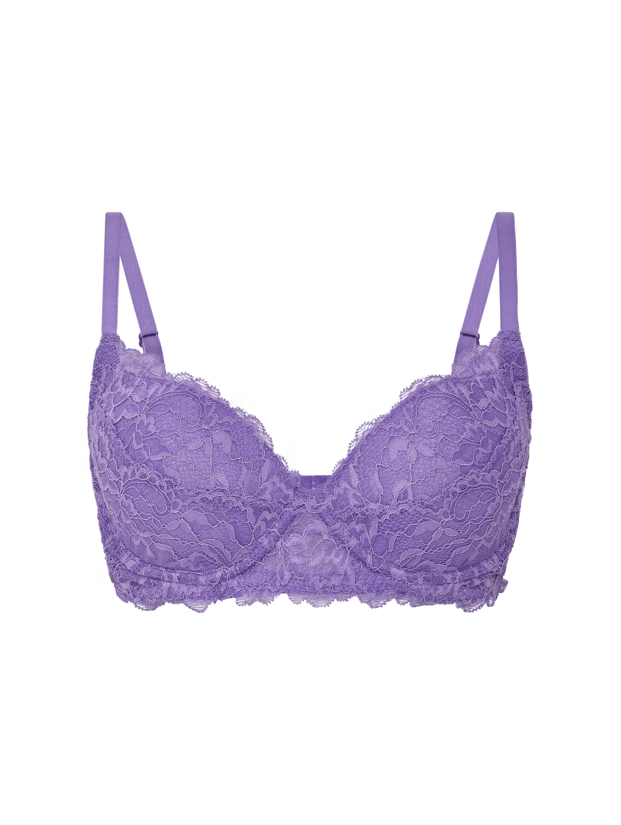 Sutiã Meia-taça Com Bojo Em Renda Na Sua Medida - Taça Roxo Encanto — foto 1