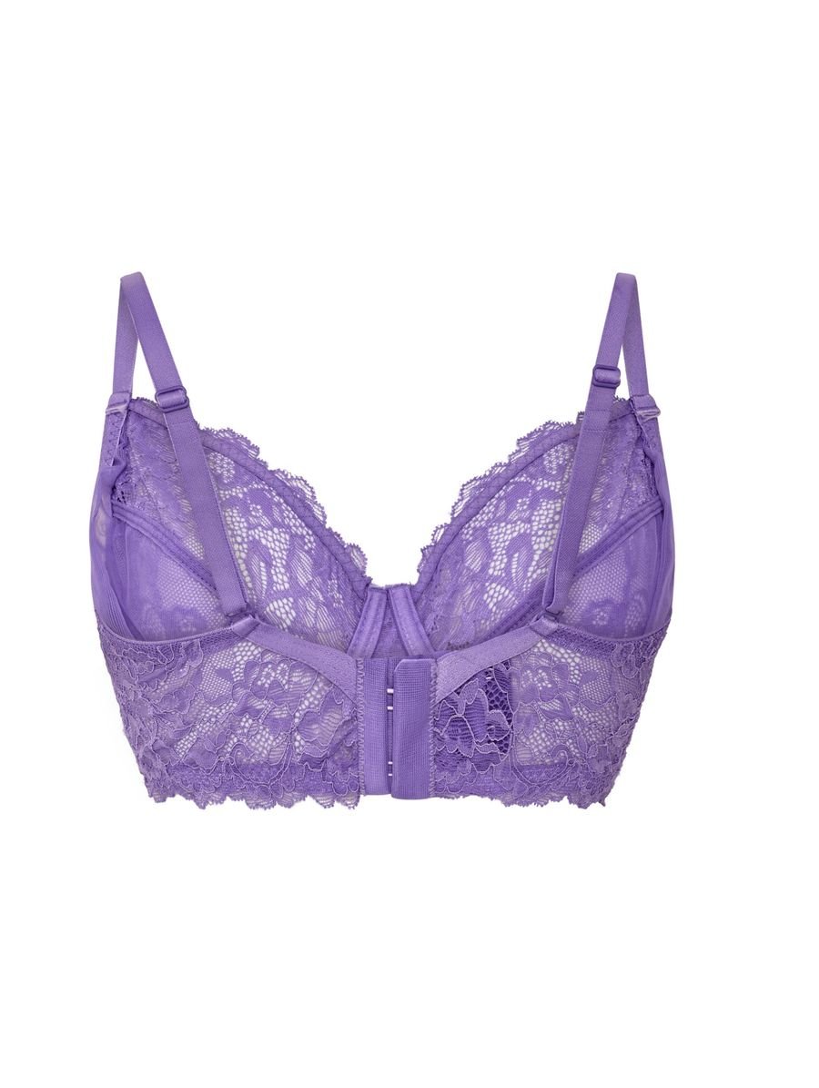 Sutiã Meia-taça Sem Bojo Com Aro Em Renda Na Sua Medida - Taça Roxo Encanto — foto 2