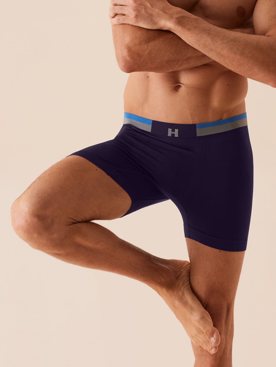 Cueca Boxer Block Sem Costura Light Azul Marinho Indigo — foto 1