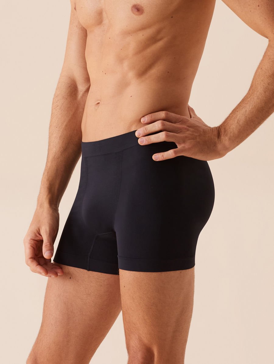 Cueca Boxer Sem Costura Em Microfibra Light Preto — foto 2
