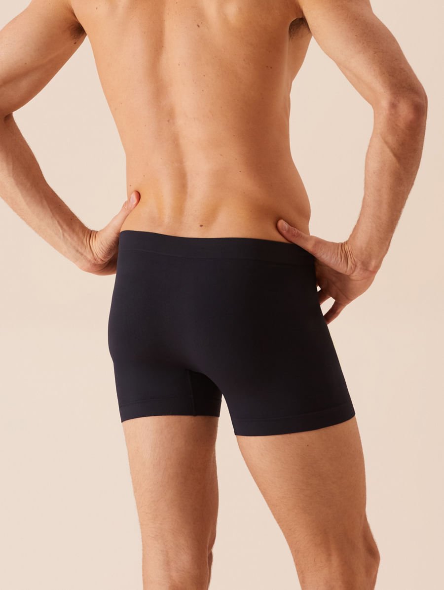 Cueca Boxer Sem Costura Em Microfibra Light Preto — foto 3