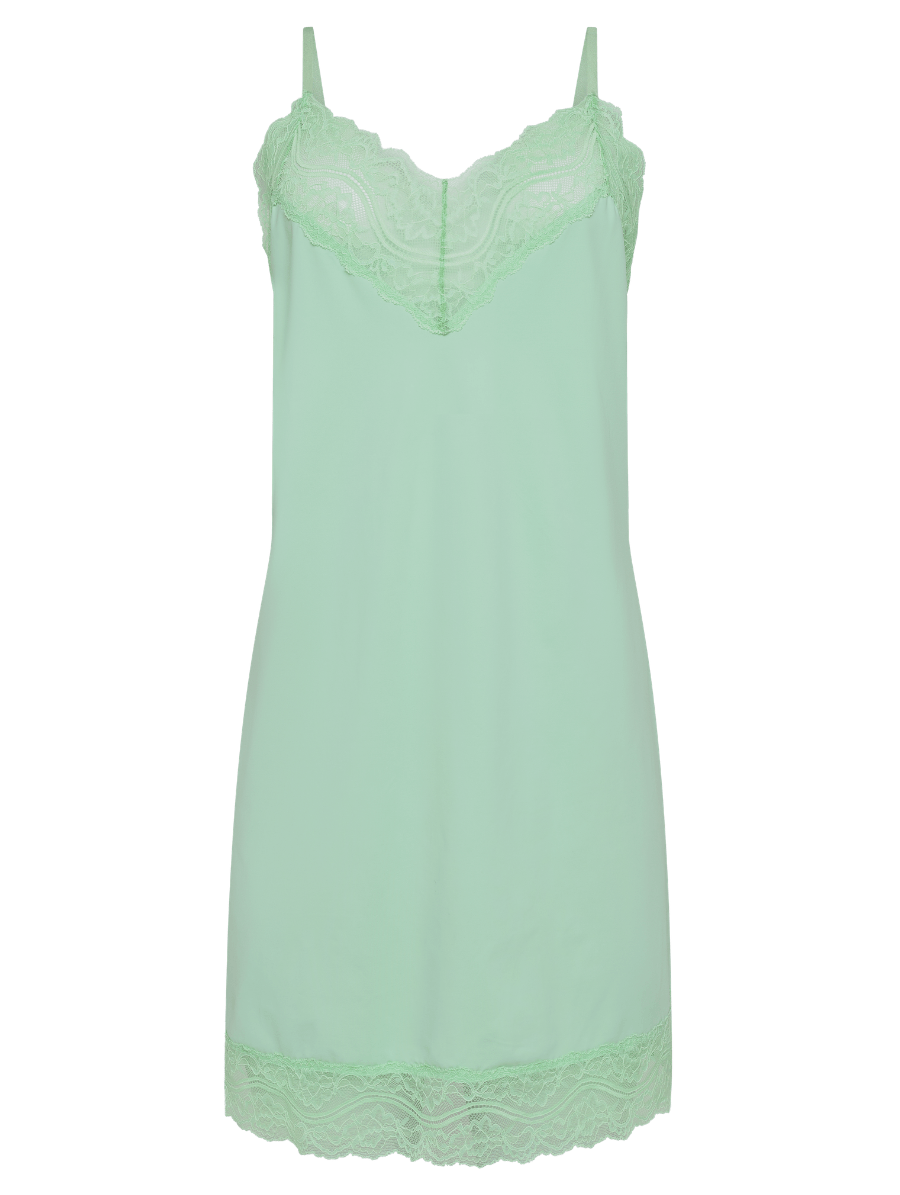 Camisola Alças Finas Em Microfibra E Renda Love Stories Verde Refresco — foto 1