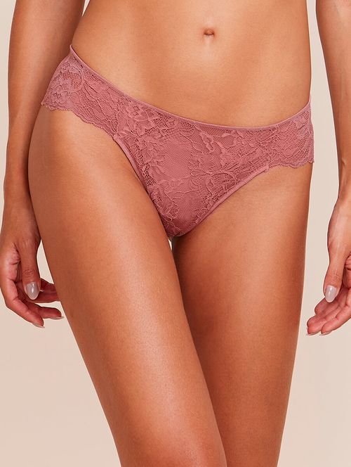 Calcinha Biquíni Em Renda Rosa Collant