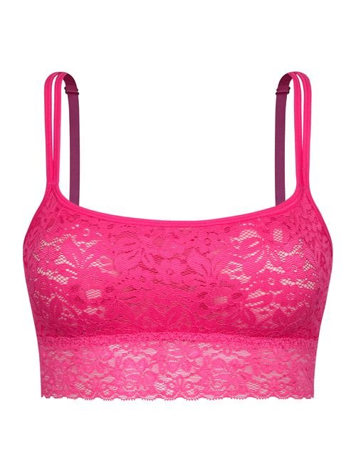 Sutiã Top Bandeau Com Bojo Removível Em Renda Rosa Can Can