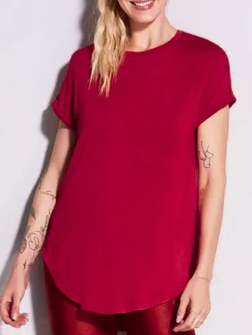 T-shirt Alongada Vinho