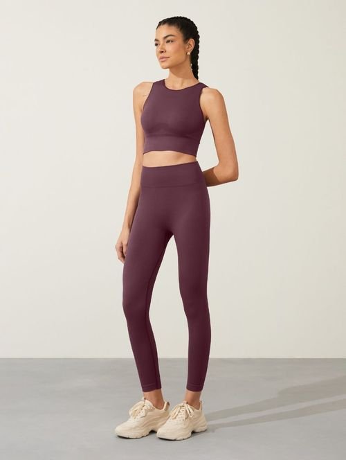 Calça Legging Sem Costura Texturizada Vinho Do Porto