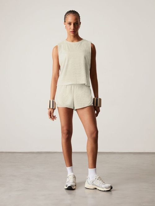 Regata Cropped Em Tela Off White Lunar